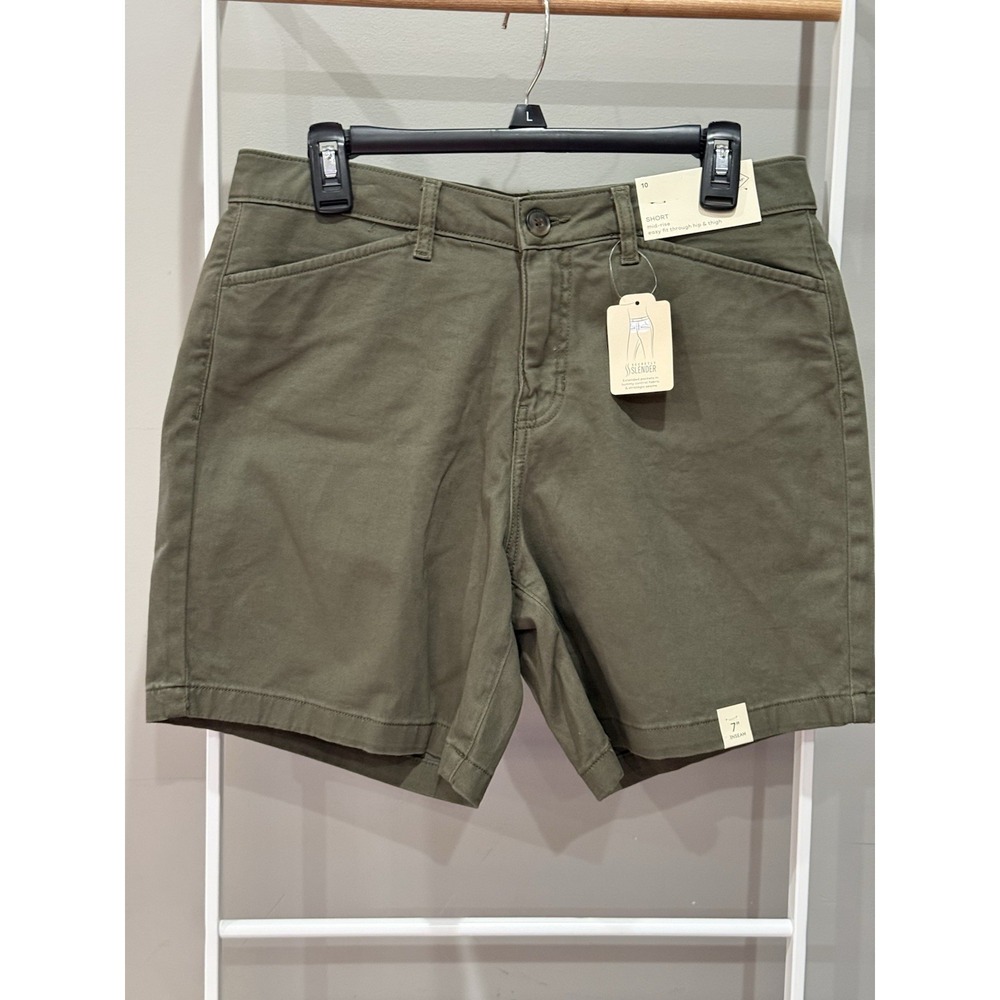 St. Johns‎ Bay Secretly Slender 7" Inseam Shorts - Women's Size 10 Oregano Green